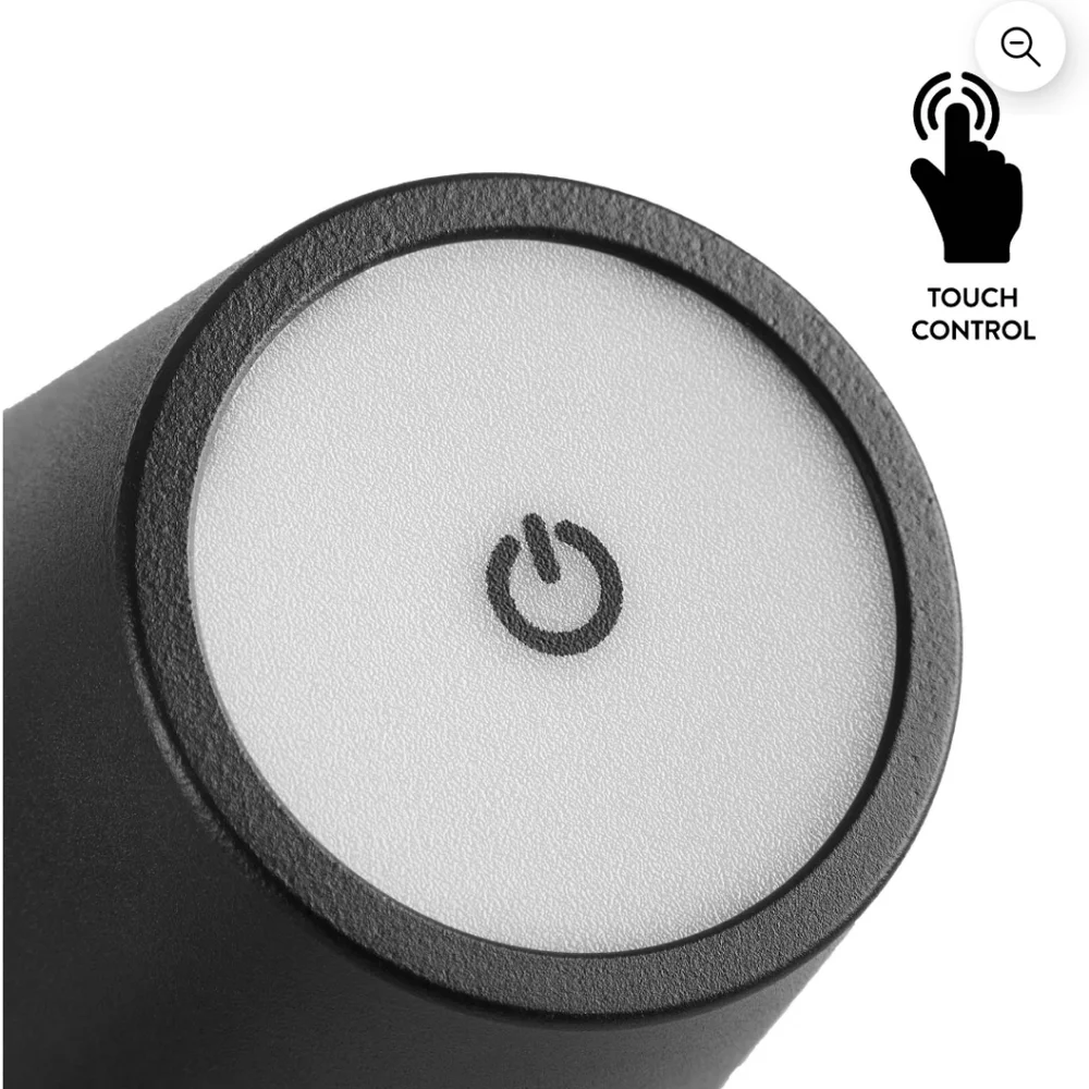 Sleek Black Table Lamps Set of 2 Wireless Rechargeable Indoor/Outdoot Brand New